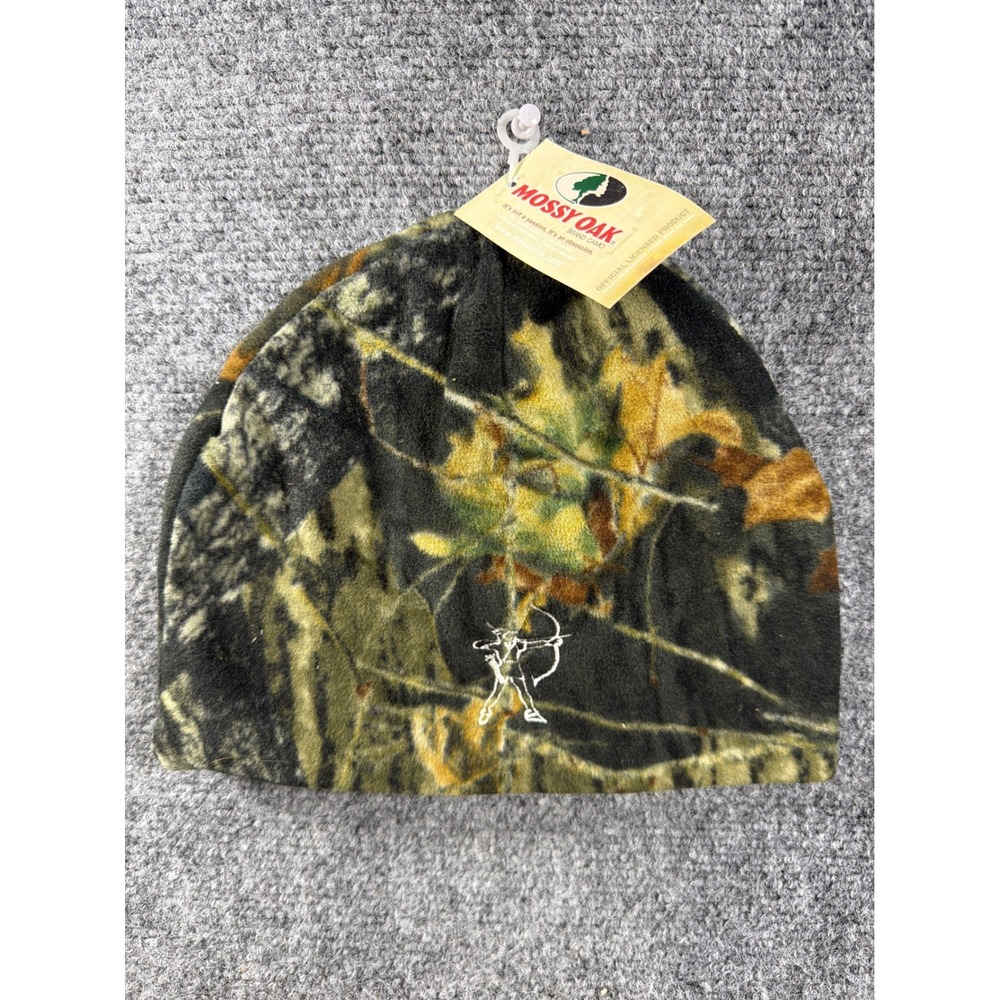 Mossy Oak Kids Camo Fleece Beanie Hat Embroidered Archer Green Brown New